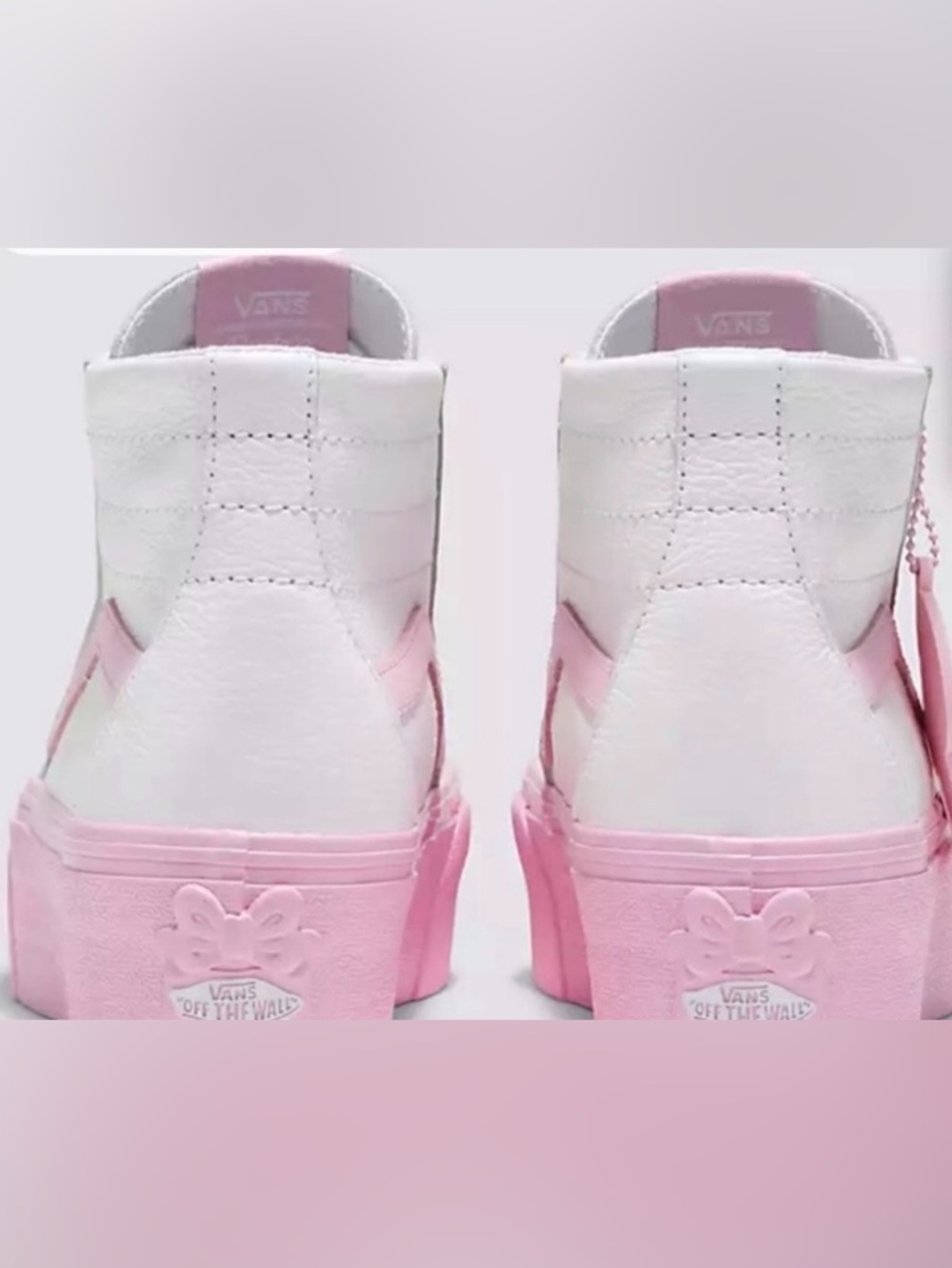 Vans Barbie Sk8-Hi Tapered Stackform White Pink Leather Platform Shoe - Picture 2 of 12